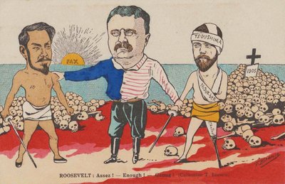 Roosevelt: Enough! A Caricature on the Treaty of Portsmouth, 1905 by T. Bianco