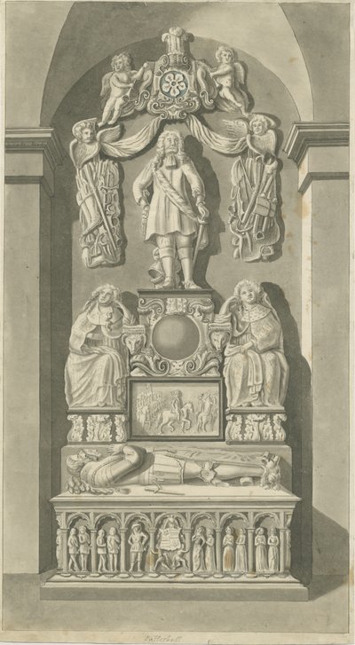 Interior of Patshull Church - Astley Tombs by T Carter