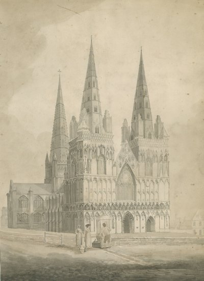 Lichfield Cathedral - West Front by T Carter