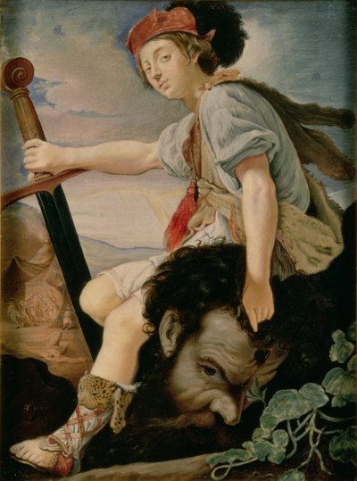 David with the Head of Goliath by T. Flatman