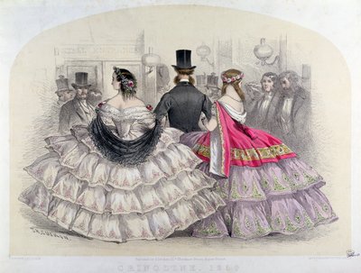Ladies Wearing Crinolines at the Royal Italian Opera, Covent Garden, 1859 by T. H. Guerin
