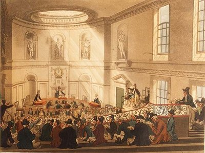 India House, the Sale Room, pub. by Ackermann by T. and Pugin A.C. Rowlandson