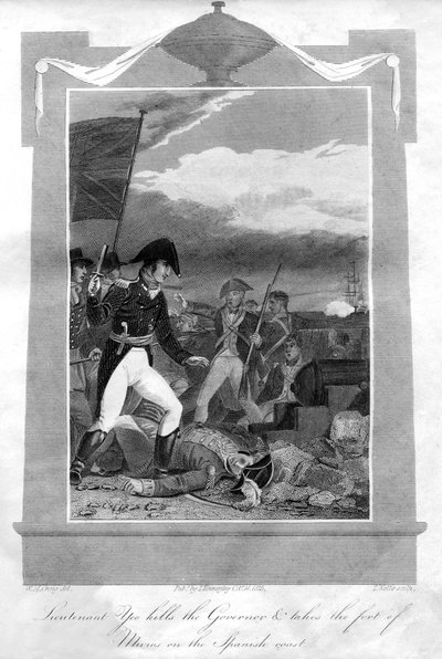 Lieutenant Yeo Kills the Governor and Takes the Fort of Muros on the Spanish Coast, 1816 by T. Wallis