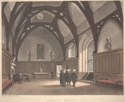 Lambeth Palace, engraved by Joseph Constantine Stadler by T. and Pugin A.C. Rowlandson