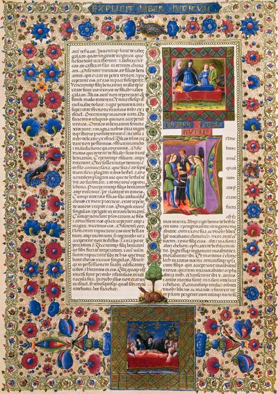 Incipit from Book of Ruth, from Volume II of Bible of Borso d