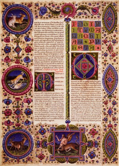 Incipit from Book of Zephaniah, from Volume II of Bible of Borso d