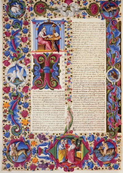 Incipit from Gospel According to John, from Volume II of Bible of Borso d
