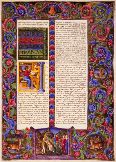 Incipit from Gospel of Mark, from Volume II of Bible of Borso d