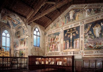 Interior View of Sacristy with Frescoes Depicting the Passion of Jesus by Taddeo Gaddi