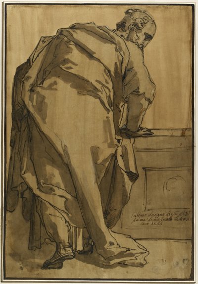 A Heavily Draped Apostle Seen from Behind by Taddeo Zuccari