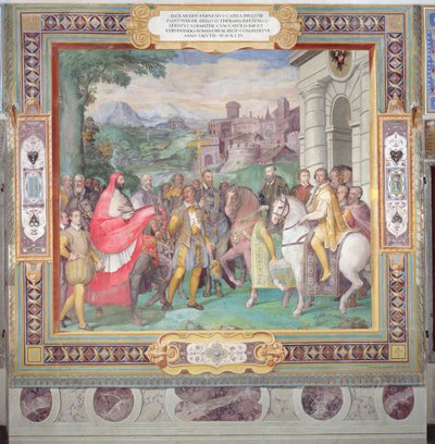 Charles V with Alessandro Farnese at Worms, from the 