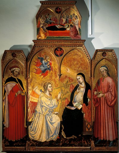 Annunciation of Mary with Saints Cosmas and Damian by Taddeo di Bartolo