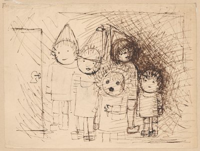 Children at the Door with a Key by Tadeusz Makowski