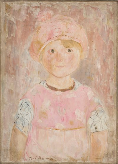 Girl in a Pink Dress and Hat by Tadeusz Makowski