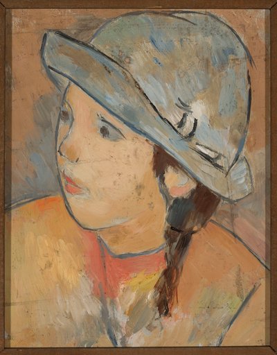Head of a Girl in a Blue Hat by Tadeusz Makowski