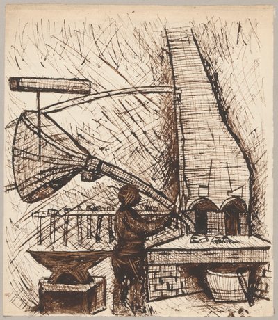 Blacksmith at the Furnace by Tadeusz Makowski