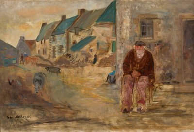 Breton Landscape with Old Fisherman by Tadeusz Makowski