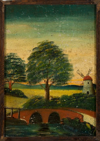 Landscape with Windmill and Bridge by Tadeusz Makowski
