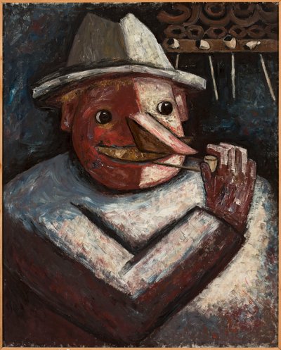 Male Portrait with Pipes by Tadeusz Makowski