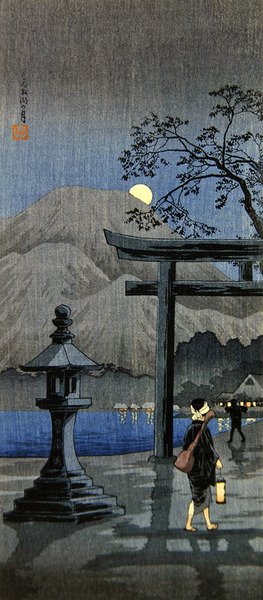 Lantern and Tori Gate by Takahashi  Hiroaki
