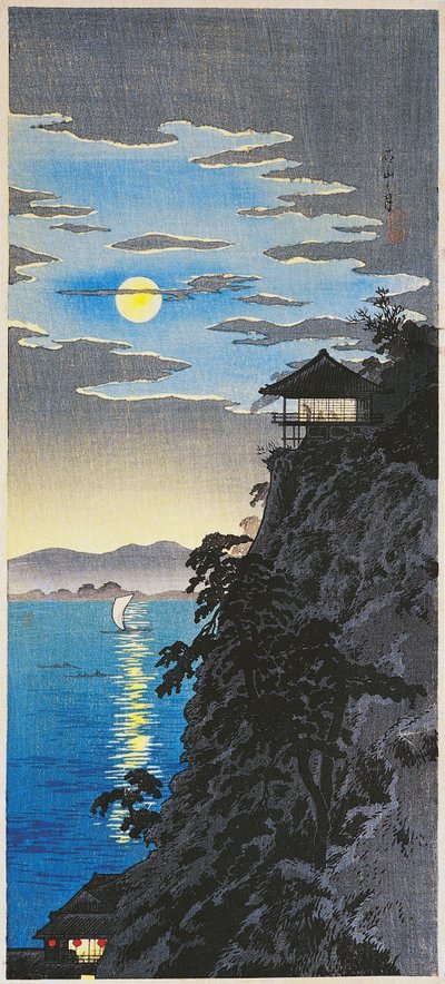 Moon at Ishiyama on Lake Biwa, c.1936 by Takahashi  Hiroaki