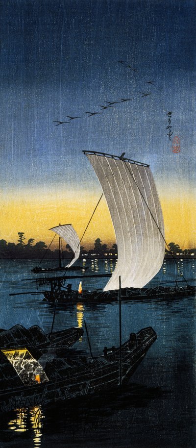 Sekiyado Evening View, c.1930 by Takahashi  Hiroaki