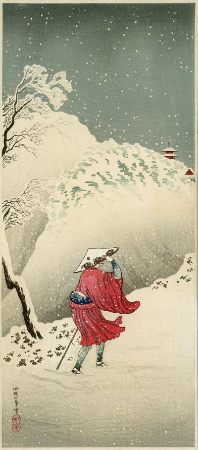 Traveller in the snow by Takahashi  Hiroaki
