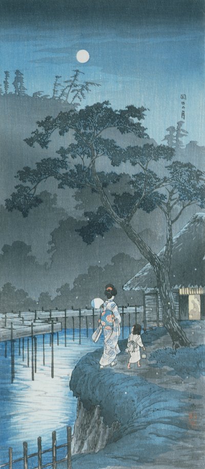 Woman, child and moon by Takahashi  Hiroaki