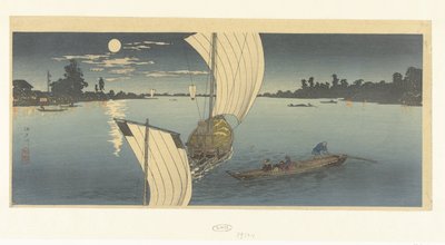 Evening Scene on the Edo River by Takahashi Hiroaki