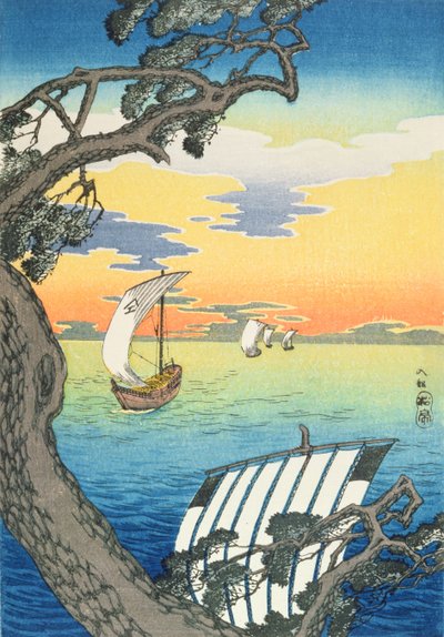 Returning Boats, c.1930s by Takahashi Hiroaki