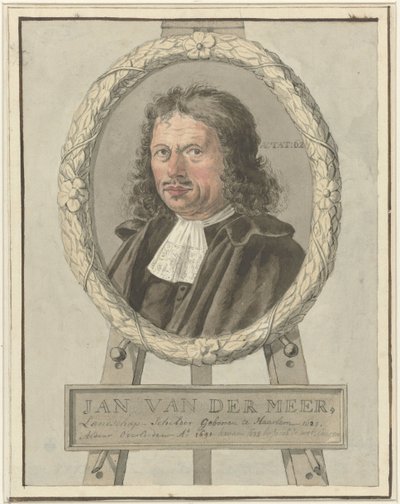 Portrait of Johannes van der Meer the Elder, in Laurel Wreath on Easel by Tako Hajo Jelgersma (possibly)