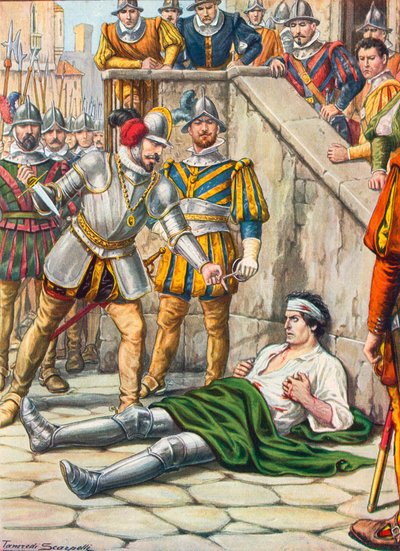 Death of Francesco Ferruci after the battle of Gavinana, 3 August 1530 by Tancredi Scarpelli