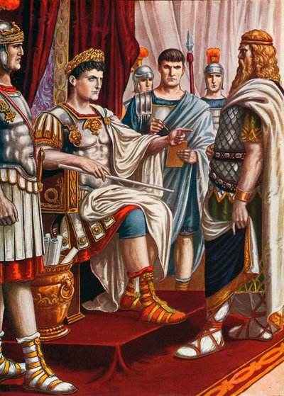 King Decebalus Surrendering to the Emperor Trajan by Tancredi Scarpelli