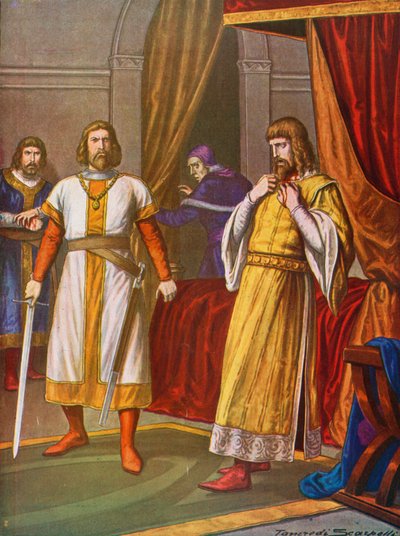 King Philip of Swabia Killed by Count Otto VIII of Wittelsbach in Bamburg by Tancredi Scarpelli