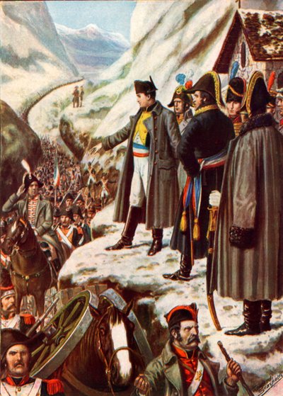 Napoleon at the Great St Bernard Pass by Tancredi Scarpelli