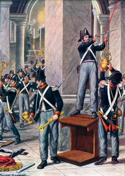 The looting of Cesena by Papal soldiers, 1832 by Tancredi Scarpelli