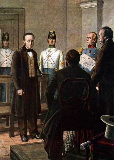 The Reading of the Sentence Letter Condemning Silvio Pellico and Piero Maroncelli by Tancredi Scarpelli
