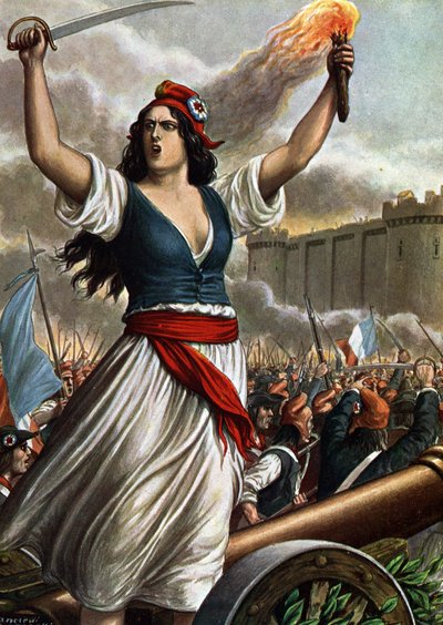 French Revolution of 1789: The Storming of the Bastille on July 14 by Tancredi Scarpelli