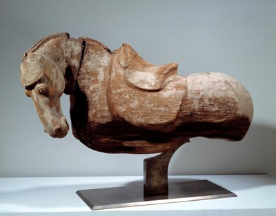 Chinese Art: Wood Horse. Sculpture from the Tang period by Tang Dynasty Chinese School
