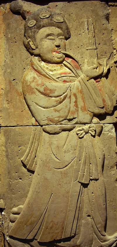 Terracotta Stele with Musician, Tang Dynasty by Tang Dynasty Chinese School