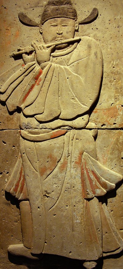 Terracotta Stele with Musician, Tang Dynasty by Tang Dynasty Chinese School