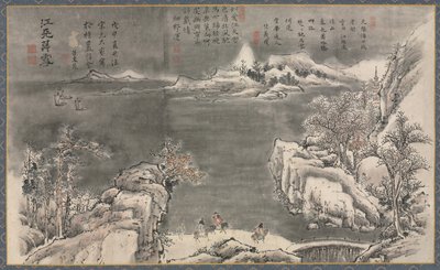 One of Eight Views of Xiao and Xiang Rivers by Tani Buncho