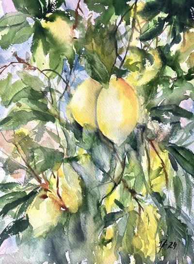 Vibrant Lemon Branch by Tanya Lundmark