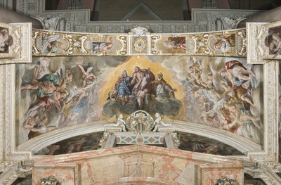 Christ in Glory with Saint Gaudentius and in the Arch Zechariah, Moses and King David by Tanzio da Varallo