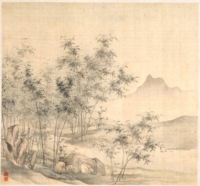 A Solitary Crane in the Bamboo Grove, early 1600s by Tao Hong