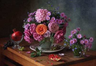 Autumn Flowers and Fruit by Tatyana Skorokhod