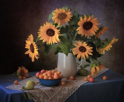 Autumn Sunflower Harvest by Tatyana Skorokhod
