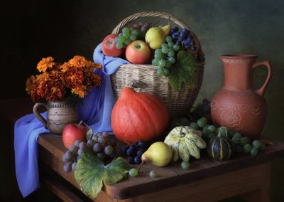 Rustic Harvest Table by Tatyana Skorokhod