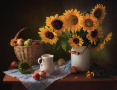 Rustic Sunflower Harvest by Tatyana Skorokhod