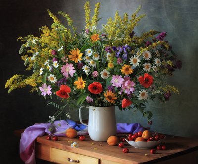 Wildflowers and Summer Fruit by Tatyana Skorokhod